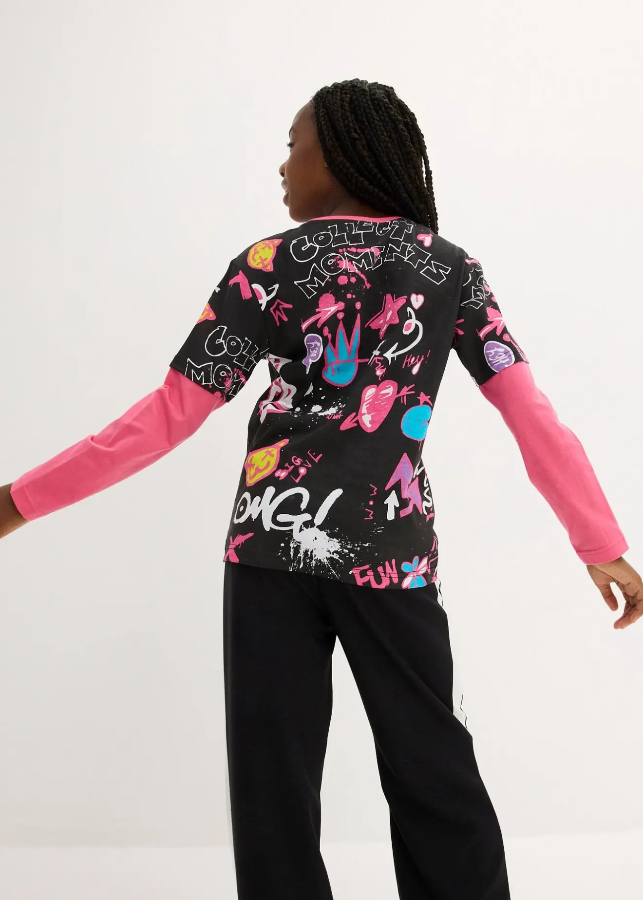 bonprix T-shirt fille, look superposé, en coton|Enfant Vêtements Enfant|Filles 9-16 Ans·T-Shirts & Chemisiers