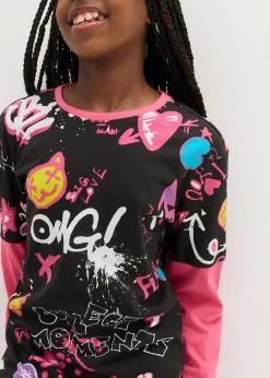 bonprix T-shirt fille, look superposé, en coton|Enfant Vêtements Enfant|Filles 9-16 Ans·T-Shirts & Chemisiers