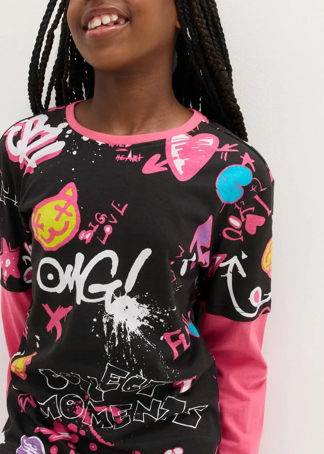 bonprix T-shirt fille, look superposé, en coton|Enfant Vêtements Enfant|Filles 9-16 Ans·T-Shirts & Chemisiers