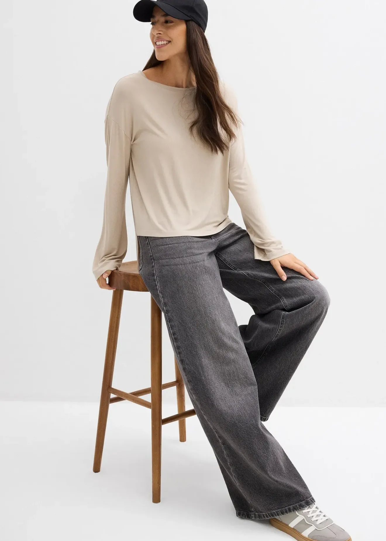 Femme bonprix T-Shirts & Tops|T-shirt fluide et oversize en viscose extensible