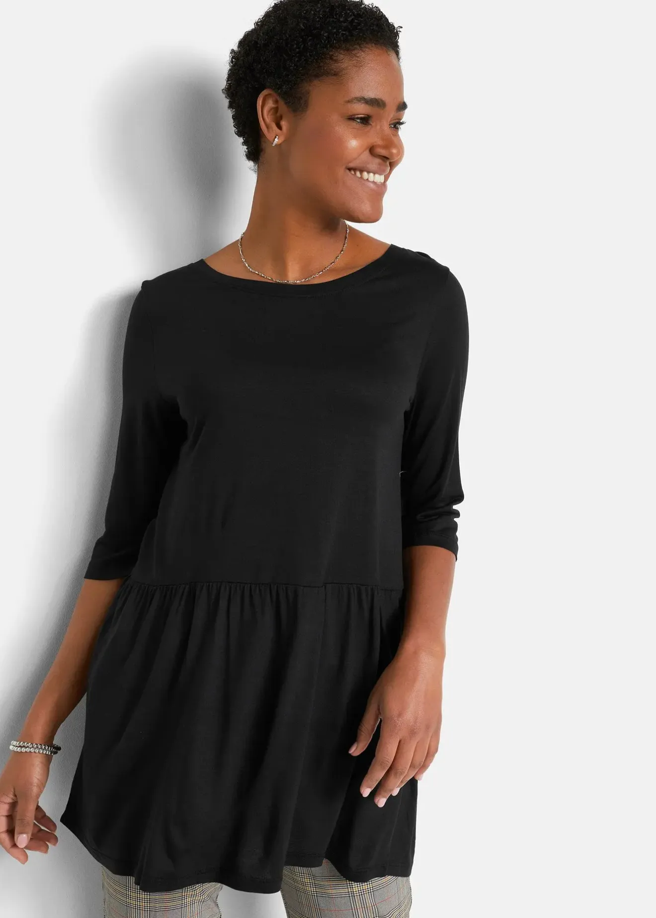 bonprix T-shirt long avec volant|Femme T-Shirts & Tops