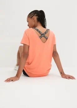 Femme bonprix Vêtements De Sport|T-shirt long de sport avec décolleté dos