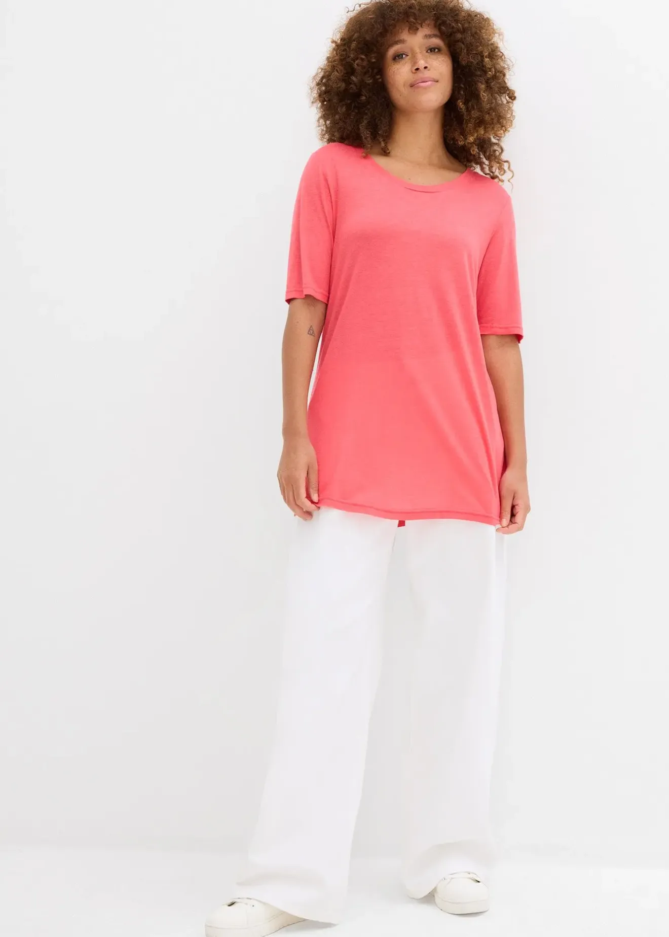 bonprix T-shirt long en viscose douce|Femme Basiques|T-Shirts & Tops