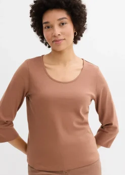 Femme bonprix Basiques|T-Shirts & Tops|T-shirt manches 3/4 en jersey épais 100% coton