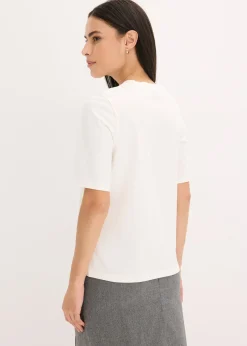 bonprix T-shirt manches coude avec imprimé et sequins|Femme T-Shirts & Tops