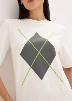 bonprix T-shirt manches coude avec imprimé et sequins|Femme T-Shirts & Tops