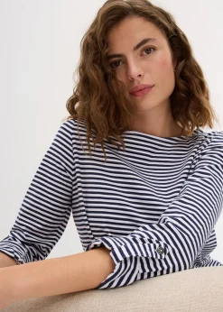 bonprix T-shirt manches longues 100% coton|Femme T-Shirts & Tops