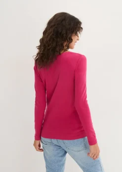 bonprix T-shirt manches longues 100% coton|Femme Basiques|T-Shirts & Tops