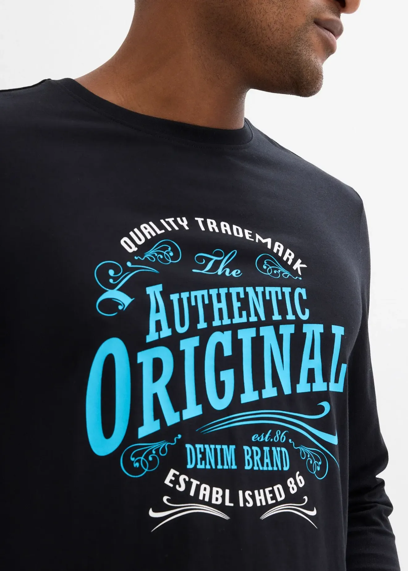 bonprix T-shirt manches longues 100% coton|Homme T-Shirts & Polos