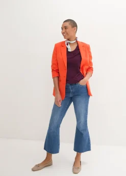 bonprix T-shirt manches longues 100% coton, finitions élastiquées|Femme T-Shirts & Tops