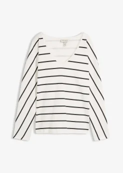 bonprix T-shirt manches longues 100% coton|Femme T-Shirts & Tops