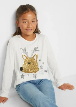 Enfant bonprix Vêtements Enfant|Filles 9-16 Ans·T-Shirts & Chemisiers|T-shirt manches longues 100% coton