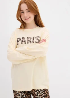 Enfant bonprix Vêtements Enfant|Filles 9-16 Ans·T-Shirts & Chemisiers|T-shirt manches longues 100% coton