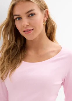 bonprix T-shirt manches longues 100% coton|Femme Basiques|T-Shirts & Tops