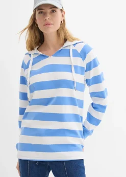 bonprix T-shirt manches longues à capuche 100% coton|Femme Basiques|T-Shirts & Tops