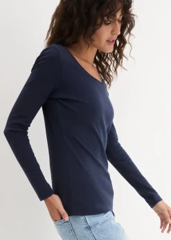 Femme bonprix Basiques|T-Shirts & Tops|T-shirt manches longues 100% coton