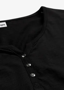 bonprix T-shirt manches longues à col boutonné, 100% coton|Femme T-Shirts & Tops