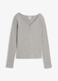 bonprix T-shirt manches longues 100% coton|Femme Basiques|T-Shirts & Tops