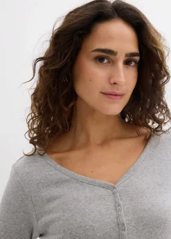 bonprix T-shirt manches longues 100% coton|Femme Basiques|T-Shirts & Tops