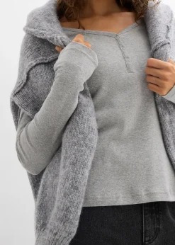 bonprix T-shirt manches longues 100% coton|Femme Basiques|T-Shirts & Tops