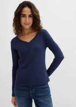 Femme bonprix Basiques|T-Shirts & Tops|T-shirt manches longues 100% coton