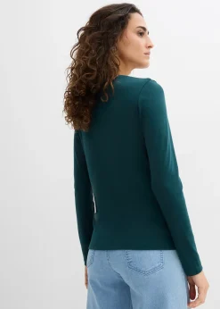 Femme bonprix Basiques|T-shirt manches longues 100% coton