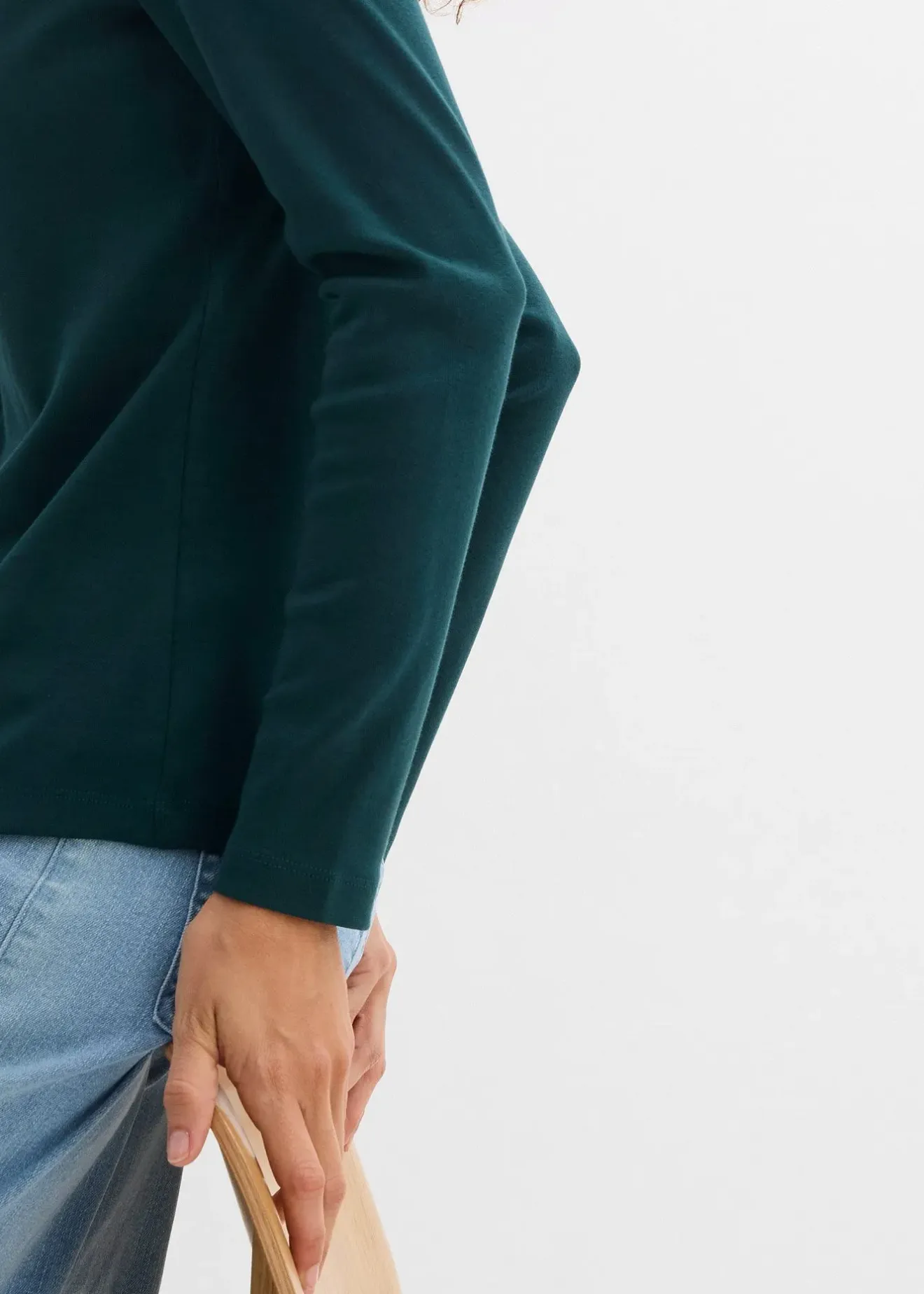 Femme bonprix Basiques|T-shirt manches longues 100% coton