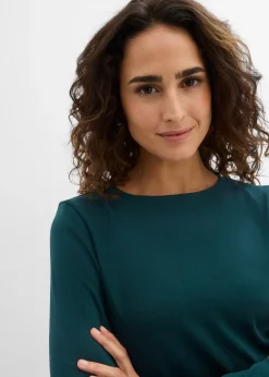 Femme bonprix Basiques|T-shirt manches longues 100% coton