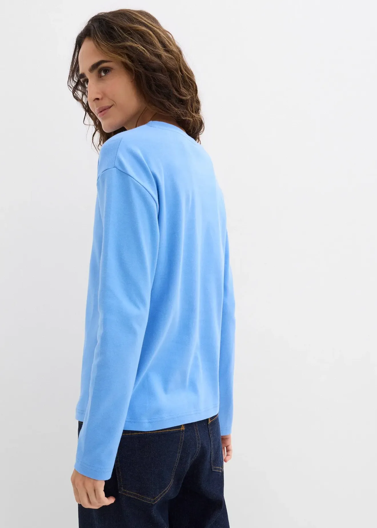 Femme bonprix Basiques|T-Shirts & Tops|T-shirt manches longues 100% coton épais