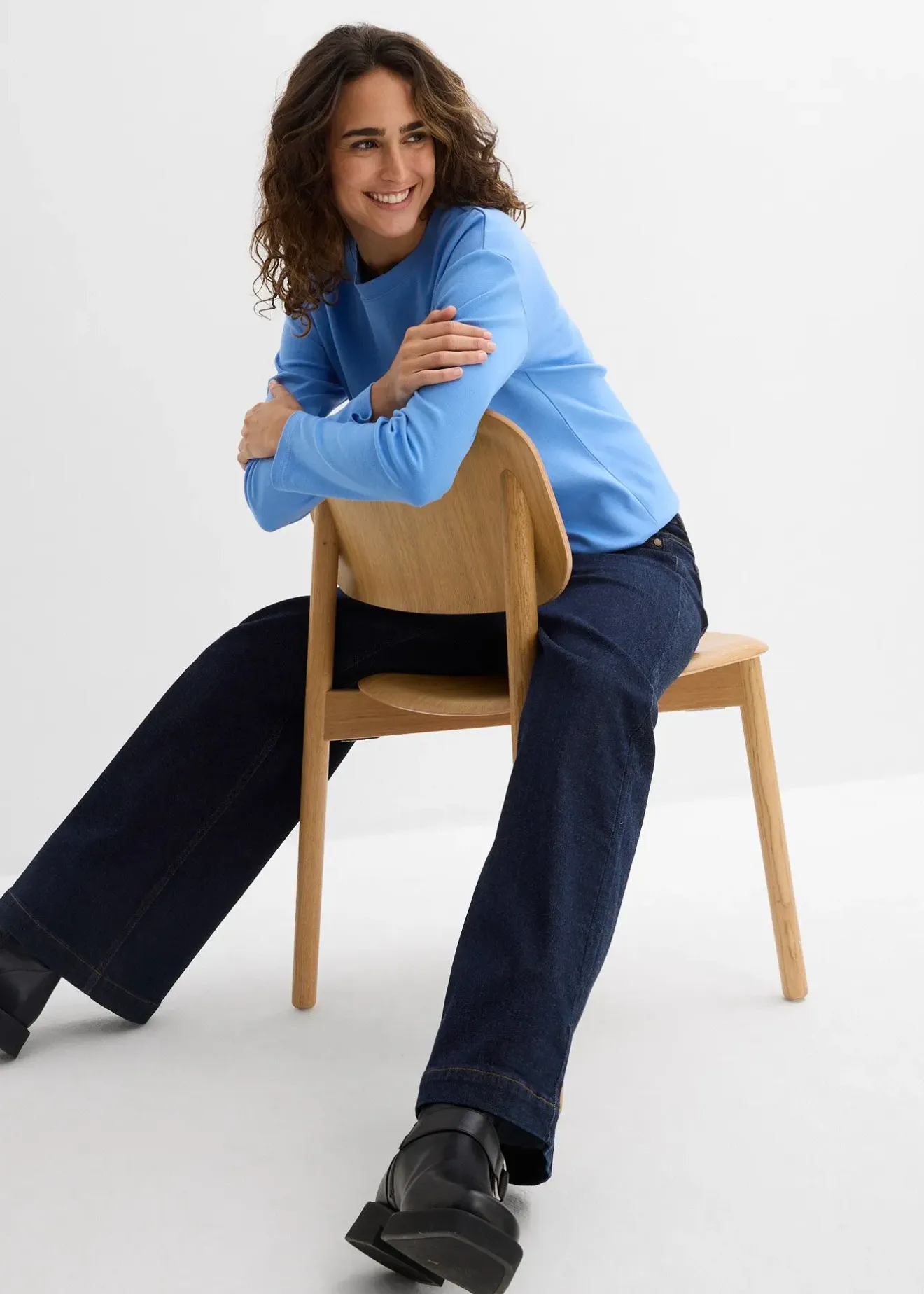 Femme bonprix Basiques|T-Shirts & Tops|T-shirt manches longues 100% coton épais