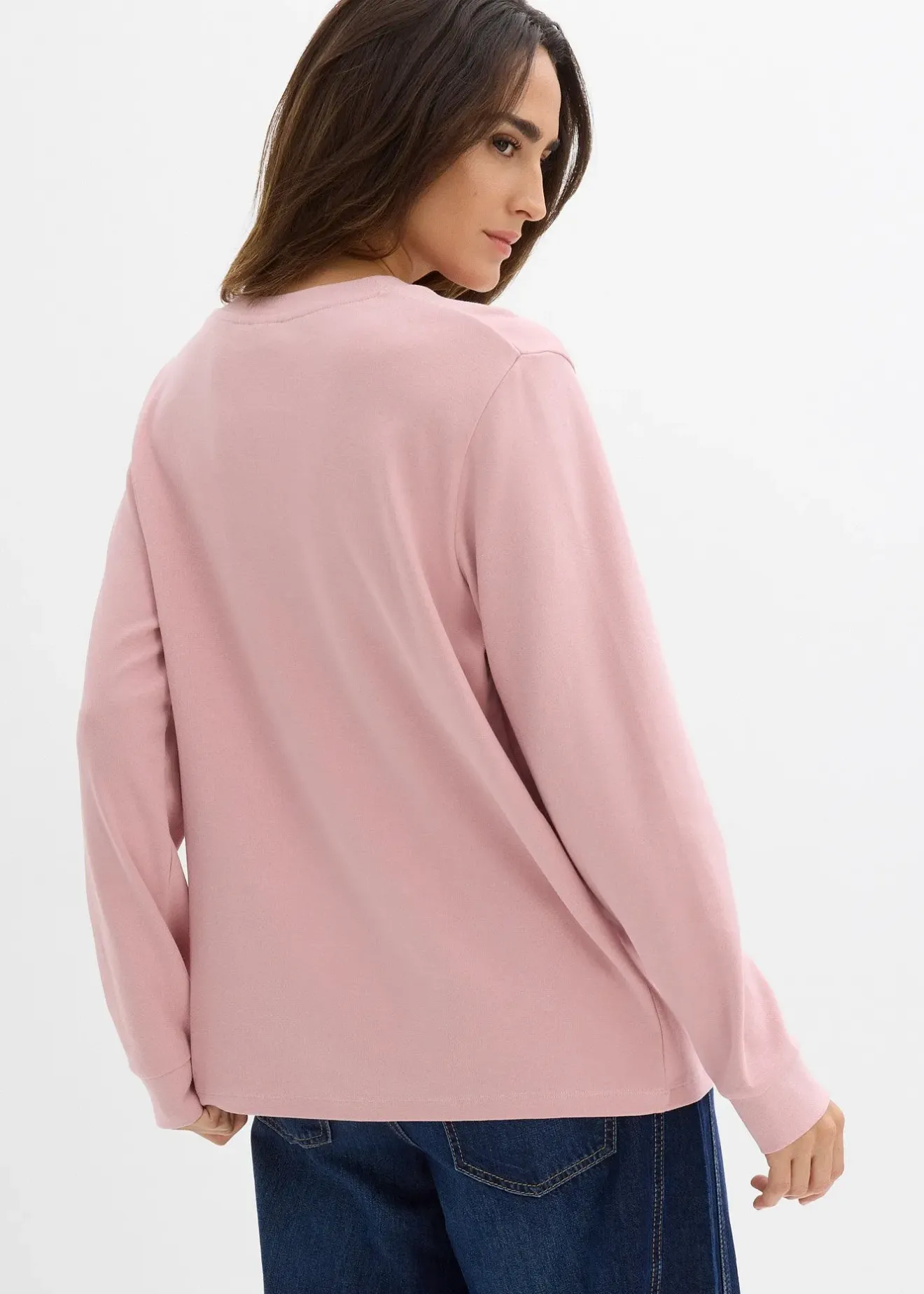 bonprix T-shirt manches longues 100% coton|Femme Basiques|T-Shirts & Tops