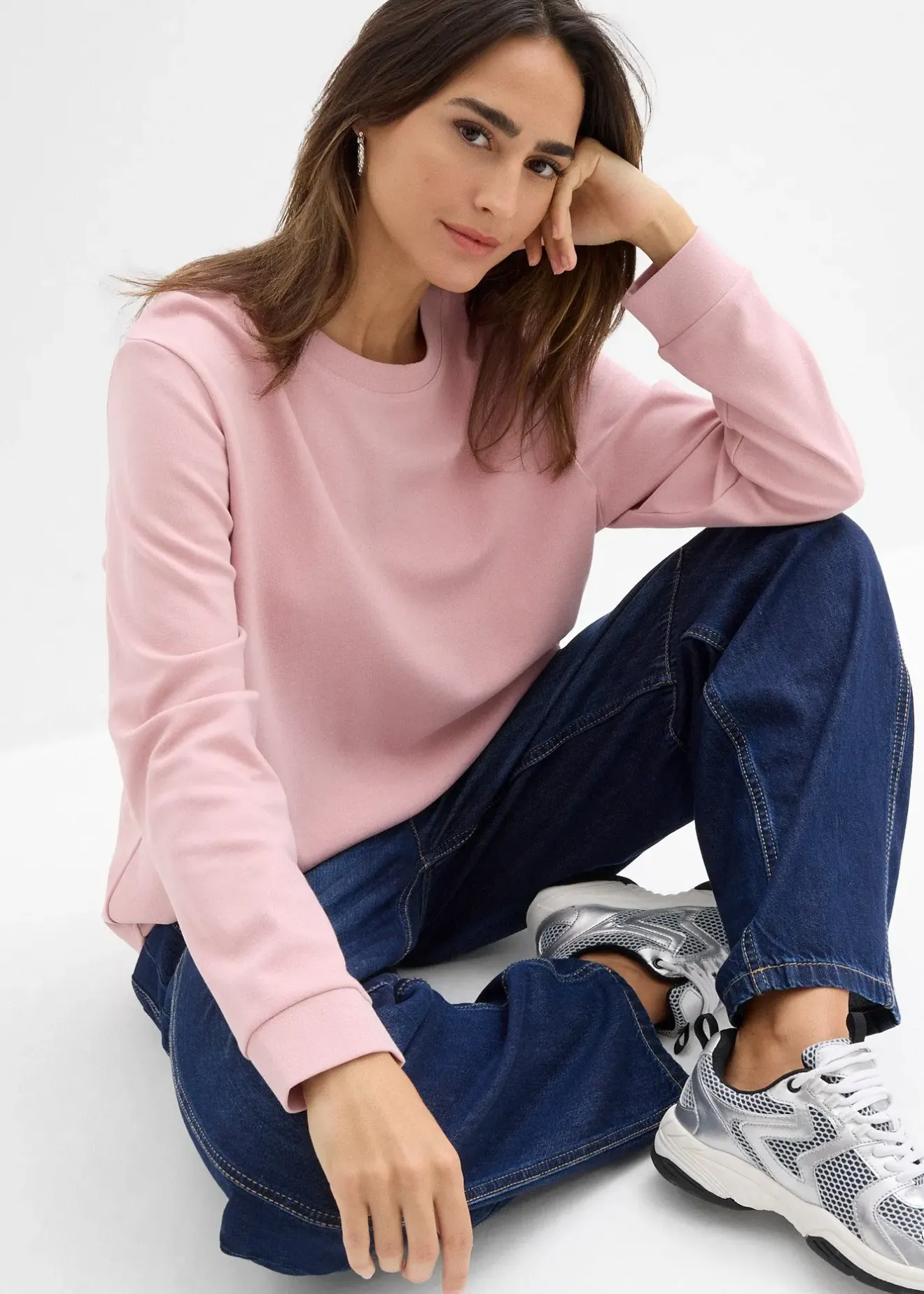 bonprix T-shirt manches longues 100% coton|Femme Basiques|T-Shirts & Tops