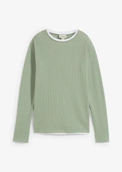 Enfant bonprix Vêtements Enfant|Garçons 9-16 Ans·T-Shirts|T-shirt manches longues 2 en 1 en coton aspect gaufré