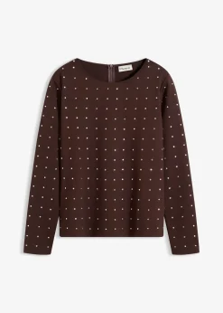 bonprix T-shirt manches longues à strass|Femme T-Shirts & Tops