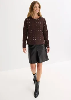 bonprix T-shirt manches longues à strass|Femme T-Shirts & Tops