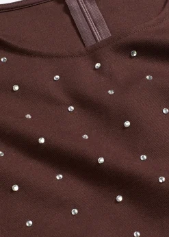 bonprix T-shirt manches longues à strass|Femme T-Shirts & Tops