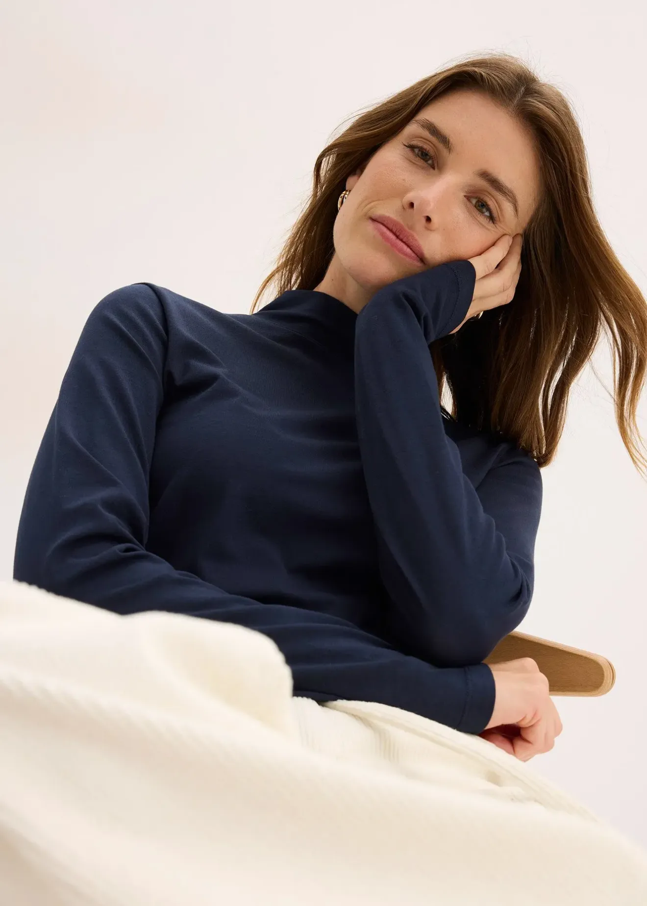 Femme bonprix Basiques|T-Shirts & Tops|T-shirt manches longues ajusté