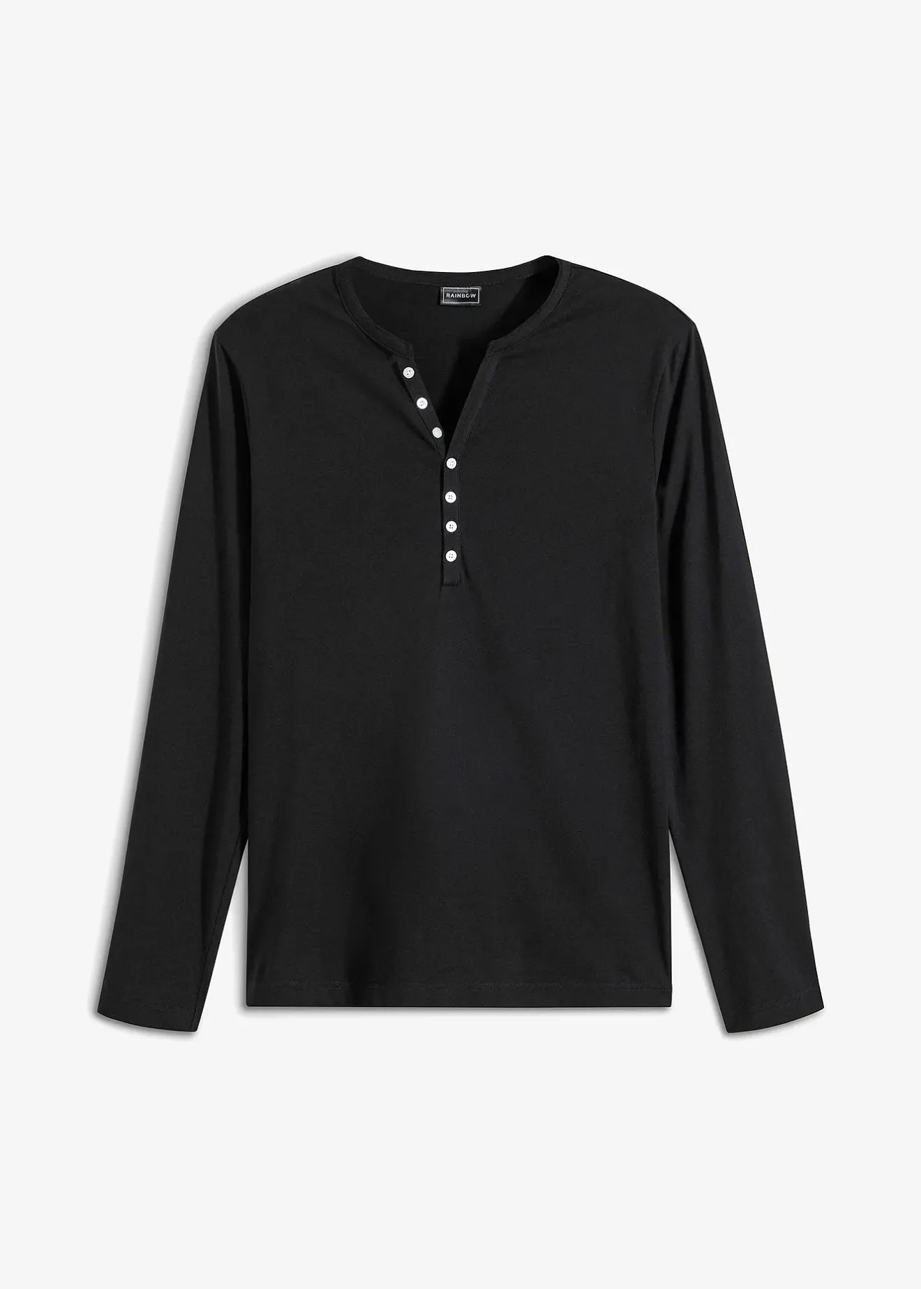 Homme bonprix T-Shirts & Polos|T-shirt manches longues col tunisien 100% coton, slim