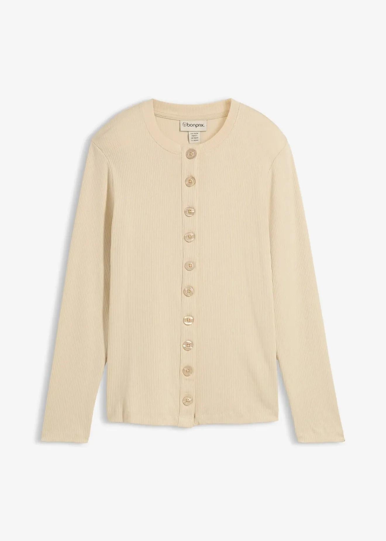 bonprix T-shirt manches longues côtelé|Femme Basiques|T-Shirts & Tops