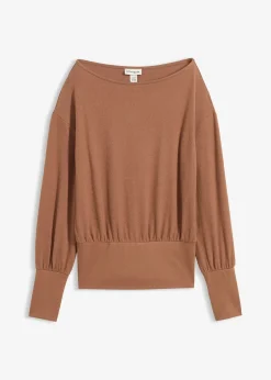 Femme bonprix T-Shirts & Tops|T-shirt manches longues doux avec viscose