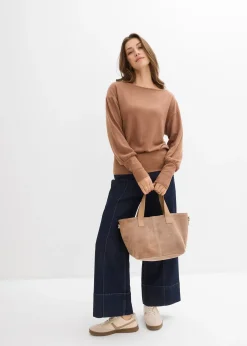 Femme bonprix T-Shirts & Tops|T-shirt manches longues doux avec viscose