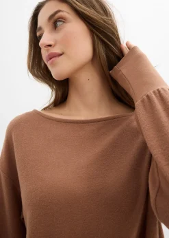 Femme bonprix T-Shirts & Tops|T-shirt manches longues doux avec viscose