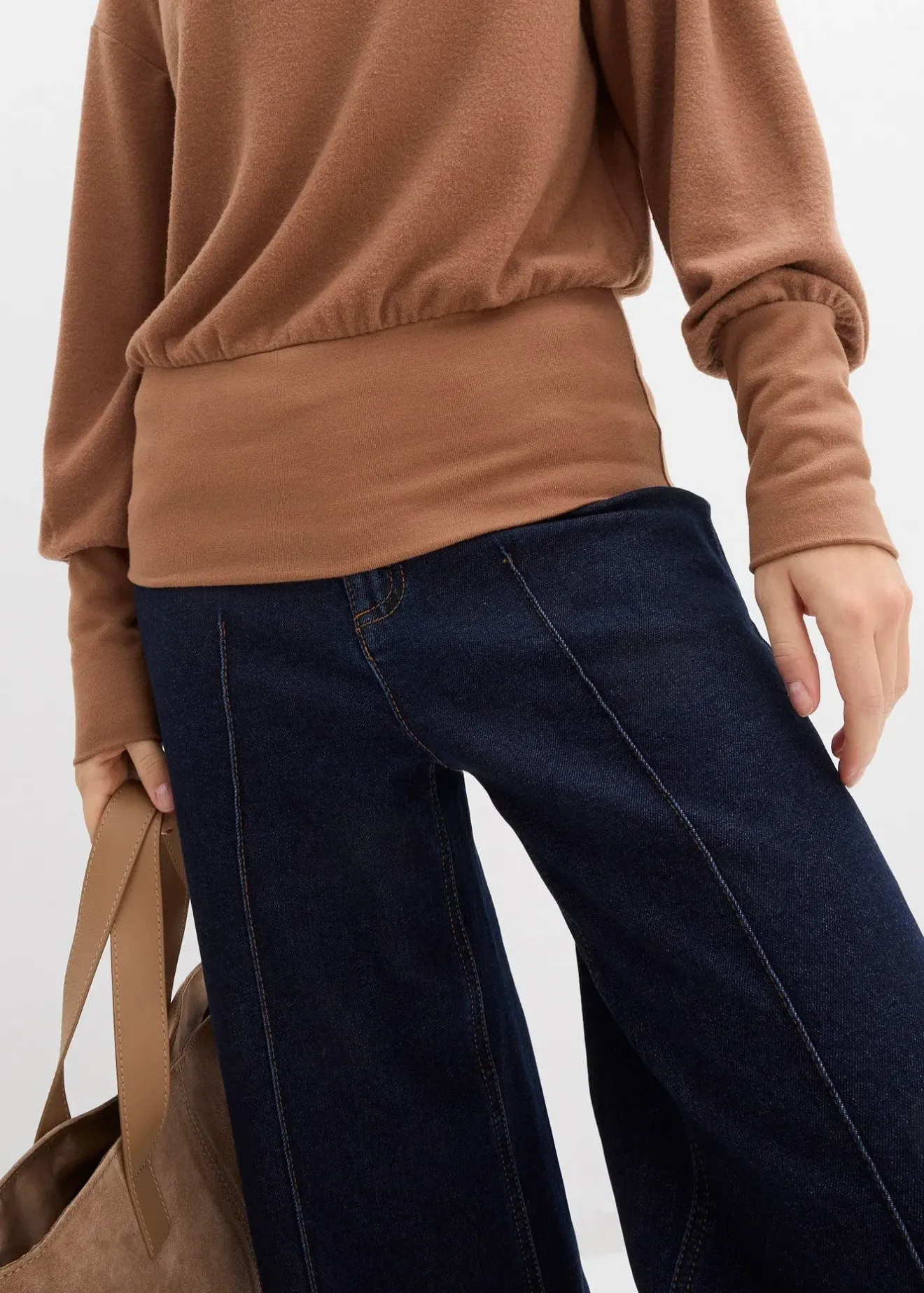 Femme bonprix T-Shirts & Tops|T-shirt manches longues doux avec viscose