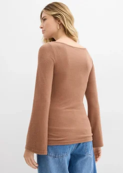 bonprix T-shirt manches longues doux en viscose mélangée|Femme T-Shirts & Tops