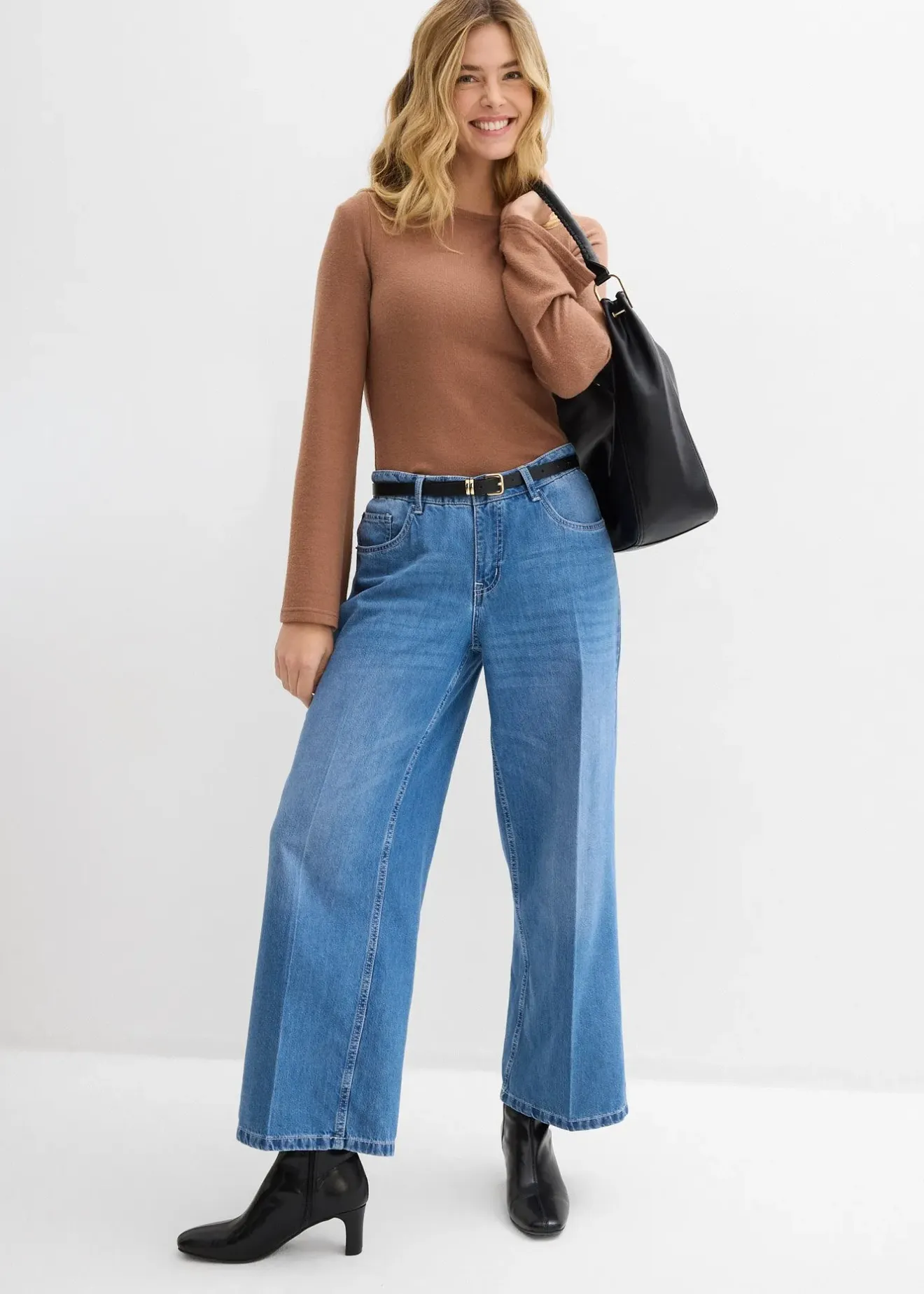 bonprix T-shirt manches longues doux en viscose mélangée|Femme T-Shirts & Tops