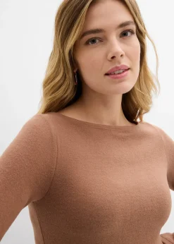 bonprix T-shirt manches longues doux en viscose mélangée|Femme T-Shirts & Tops