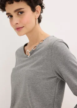 Femme bonprix T-Shirts & Tops|T-shirt manches longues détails œillets