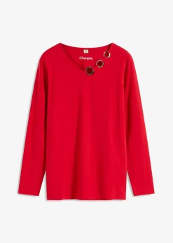 bonprix T-shirt manches longues détails œillets|Femme T-Shirts & Tops