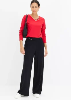 bonprix T-shirt manches longues détails œillets|Femme T-Shirts & Tops