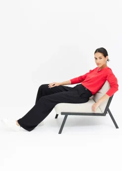 bonprix T-shirt manches longues détails œillets|Femme T-Shirts & Tops